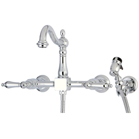 KS1261ALBS 8 Centerset Wall Mount Kitchen Faucet With Brass Sprayer